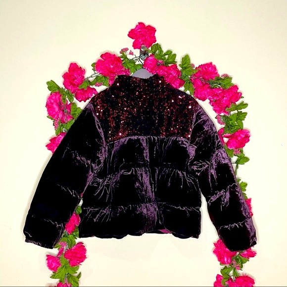 Anthropologie Fran Velvet Sequin Puffer Jacket - Picture 13 of 17